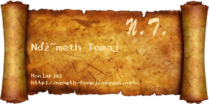 Németh Tomaj névjegykártya
